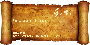 Grosser Anna névjegykártya